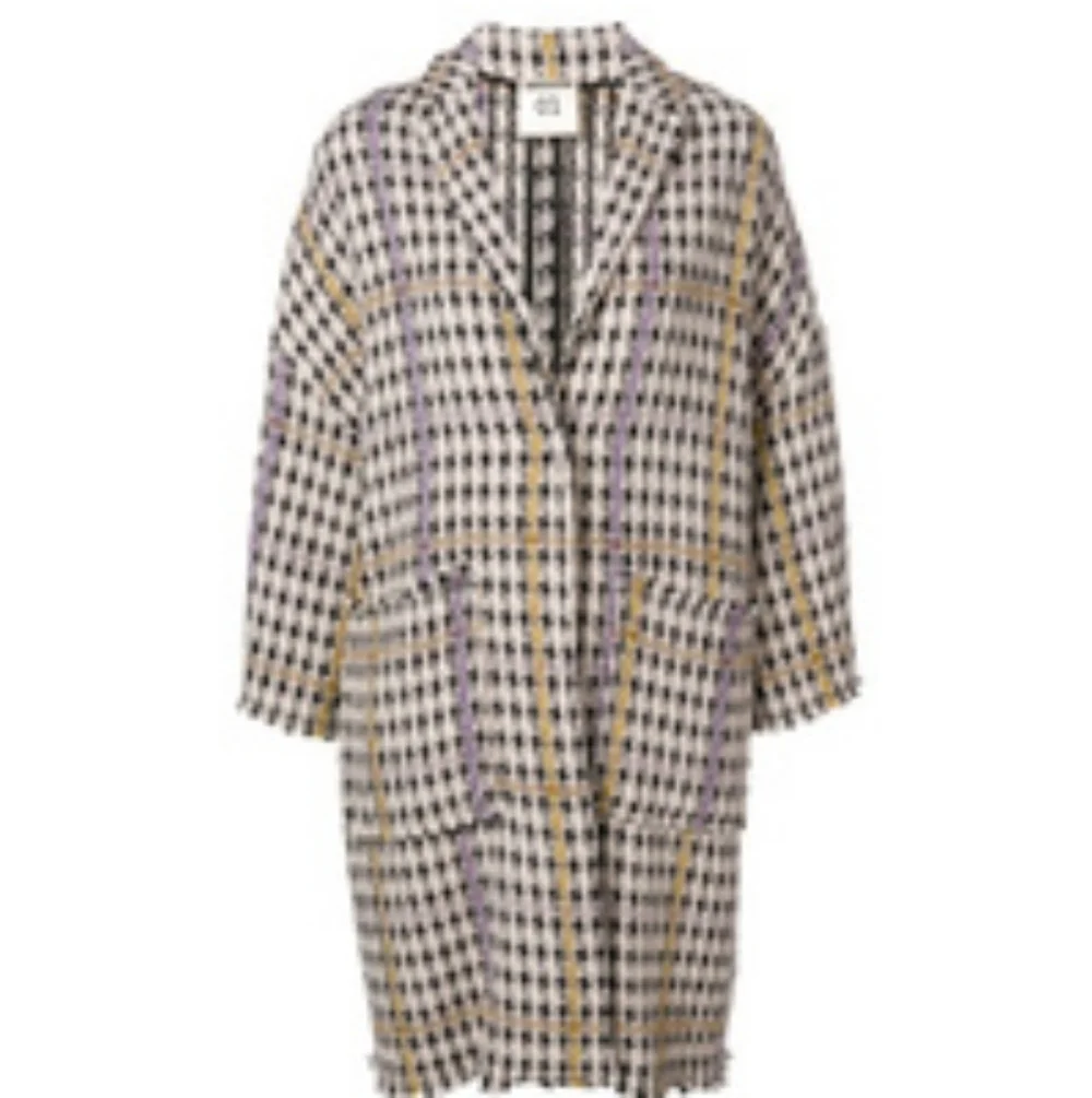 Semicouture 01 Printed Tweed Oversized Wool Coat